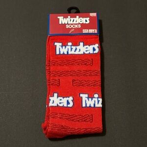 Crew Socks Mens Red Twizzlers Candy Hershey Fun Retro Career Novelty Crazy Socks